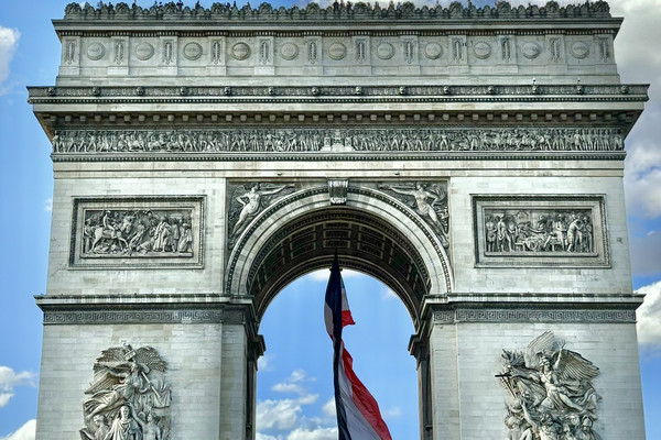 値下げ フランス街の風景 エトワール凱旋門 人気の高級油彩画 横90×縦