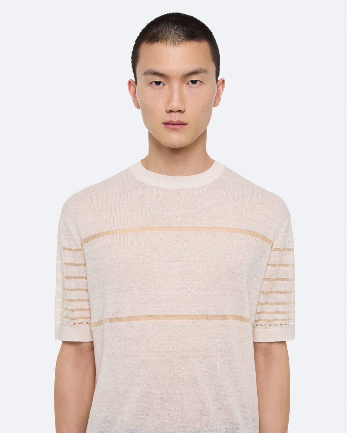 Helmut Lang Sheer Stripe Tee | HELMUTLANG.COM
