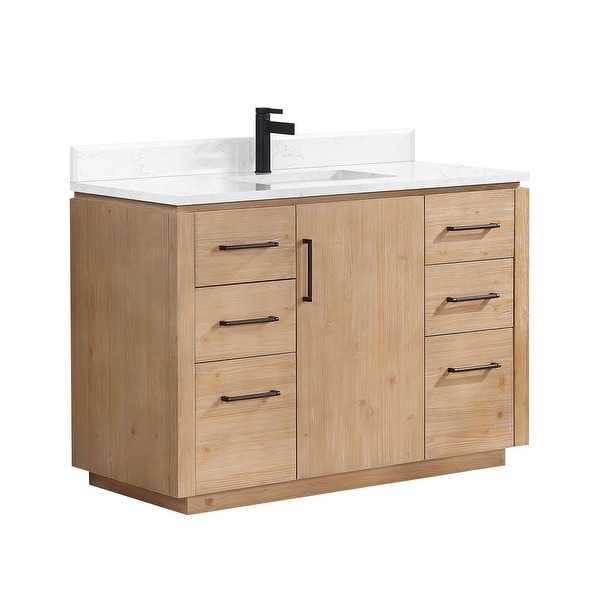 San Single Bath Vanity with Composite Stone Top without Mirror