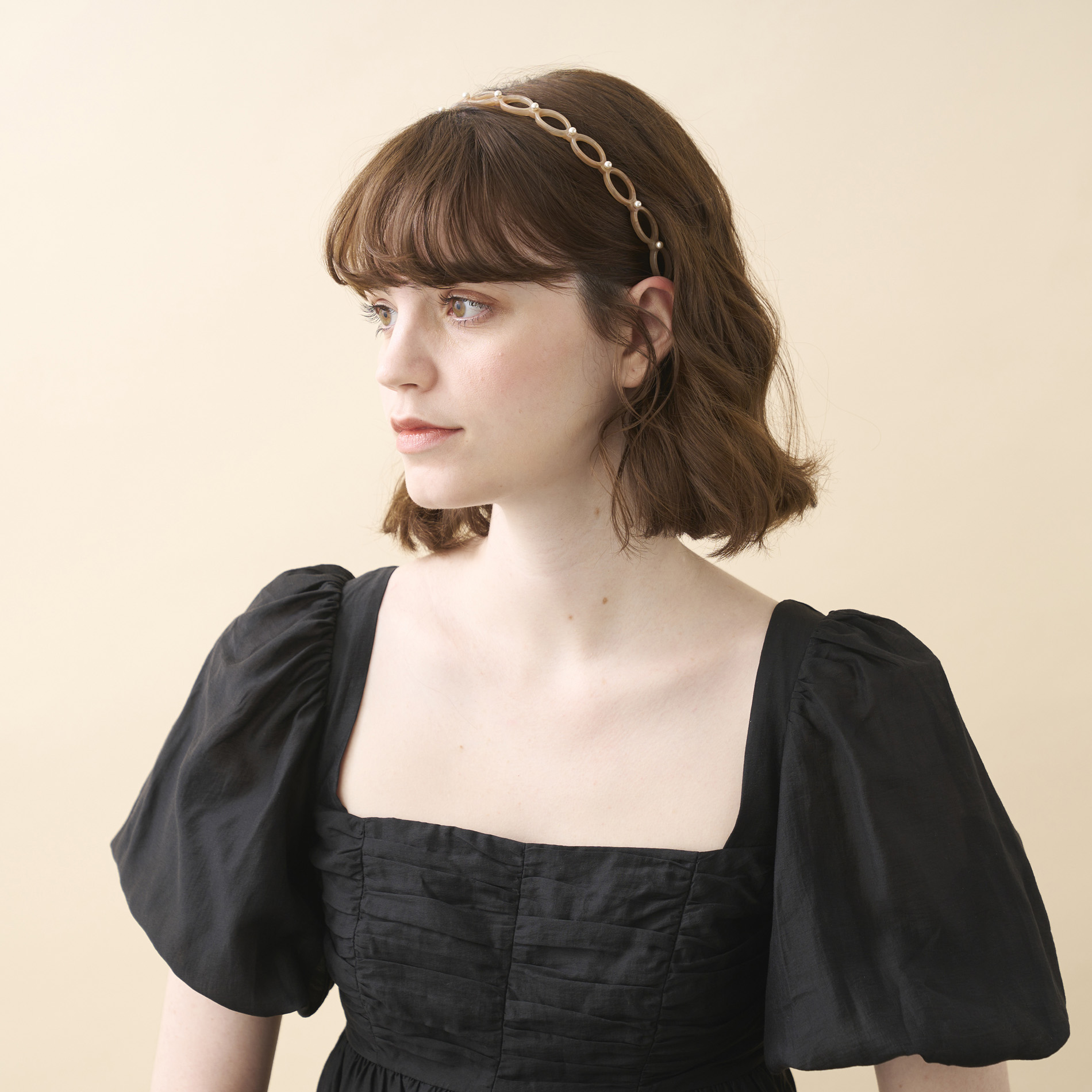 美品》Alexandre De Paris 7連リボン カチューシャ ブラック