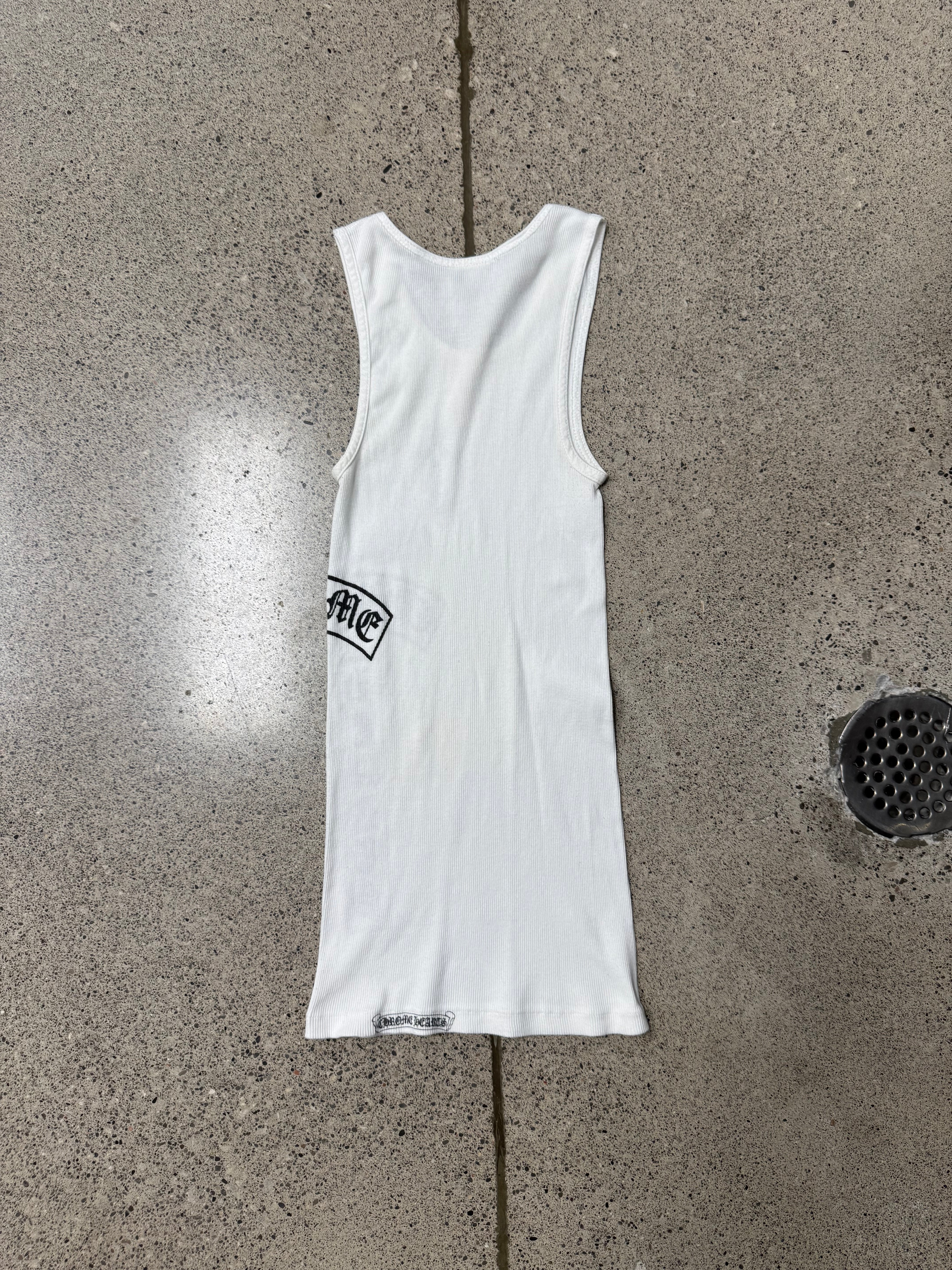 Vintage Chrome Hearts 'T-Bar' Cross Logo Ribbed Tank Top – Alex