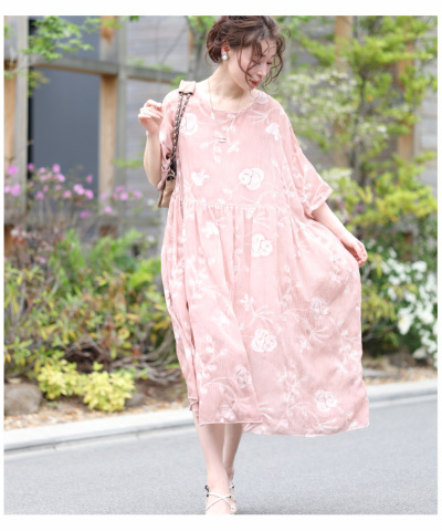 低身長さんサイズ対応】レディース 大人 上品 キャミソール付き立体花