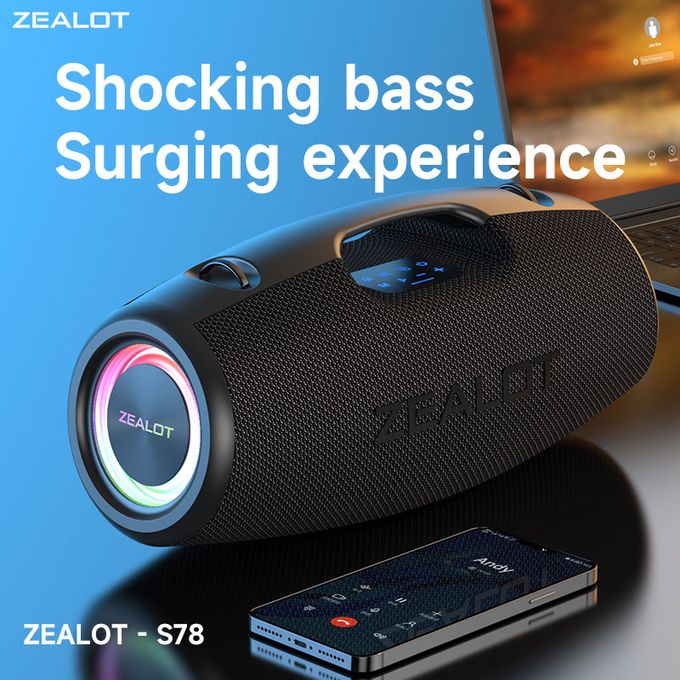 Zealot 100W Super Bass Bluetooth Speaker With 24000mAh Battery S78