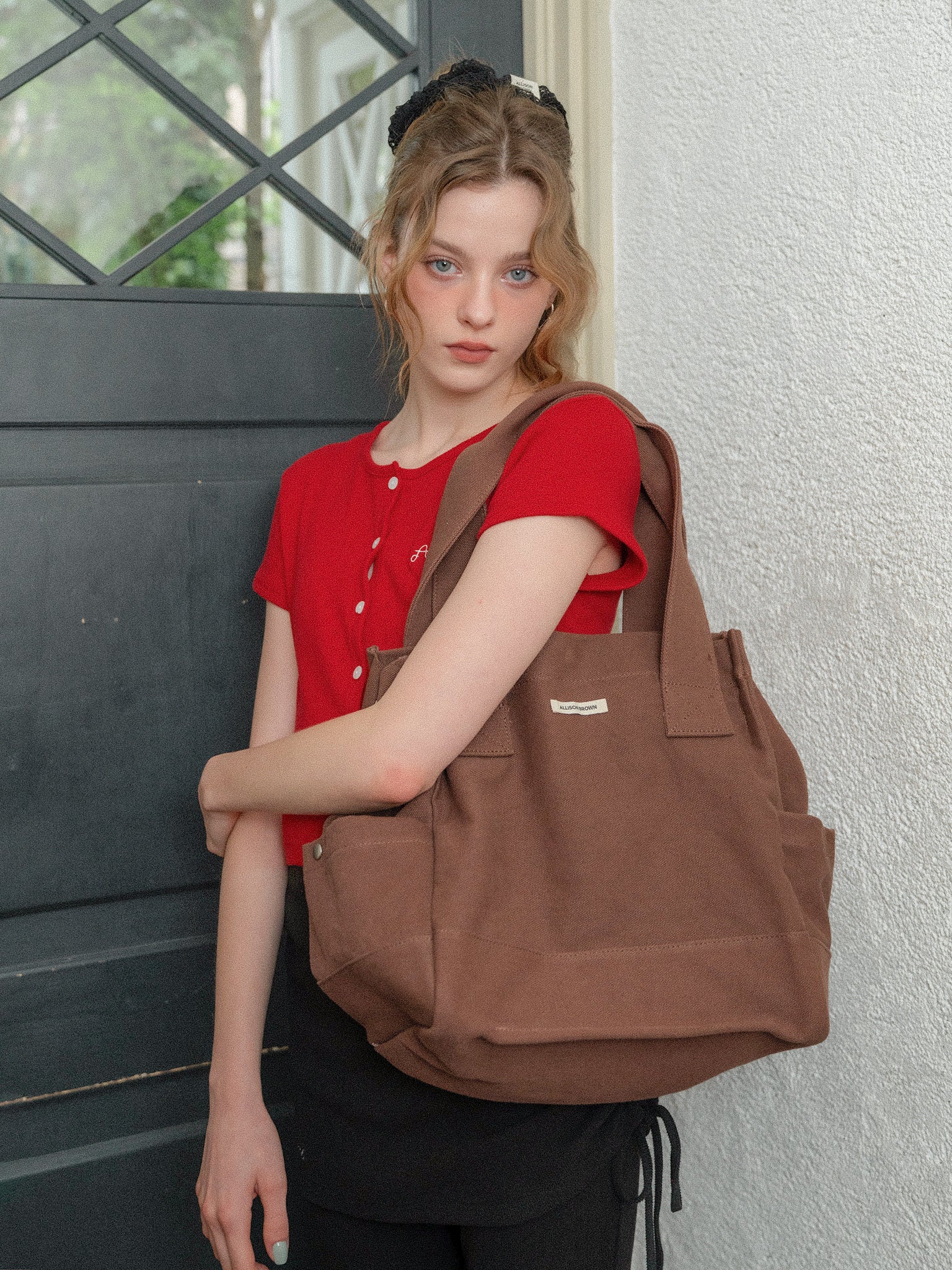 Allison Brown Cotton Muffin Tote Bag