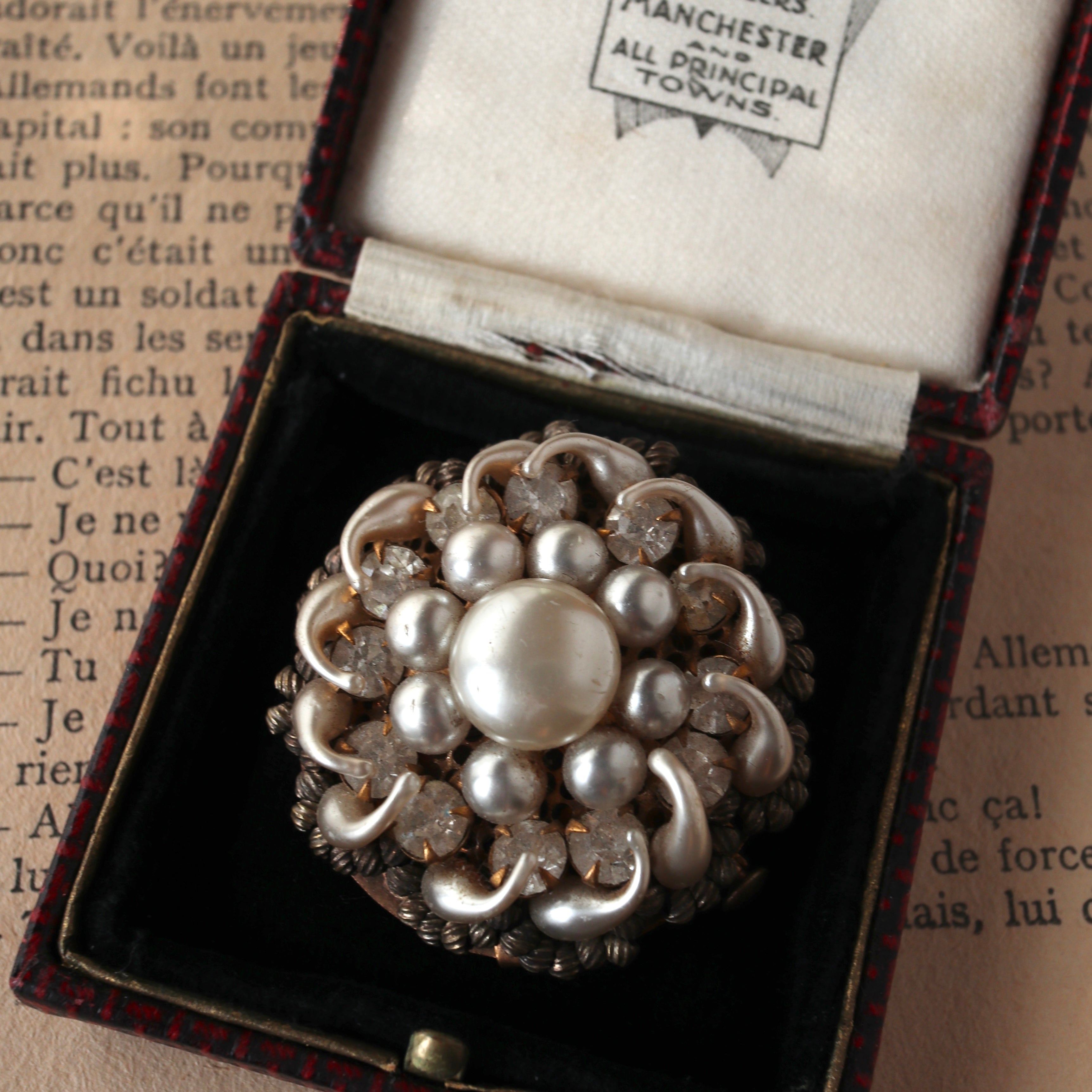 アンティークブローチ ガーネット✖️パール アンティークジュエリー