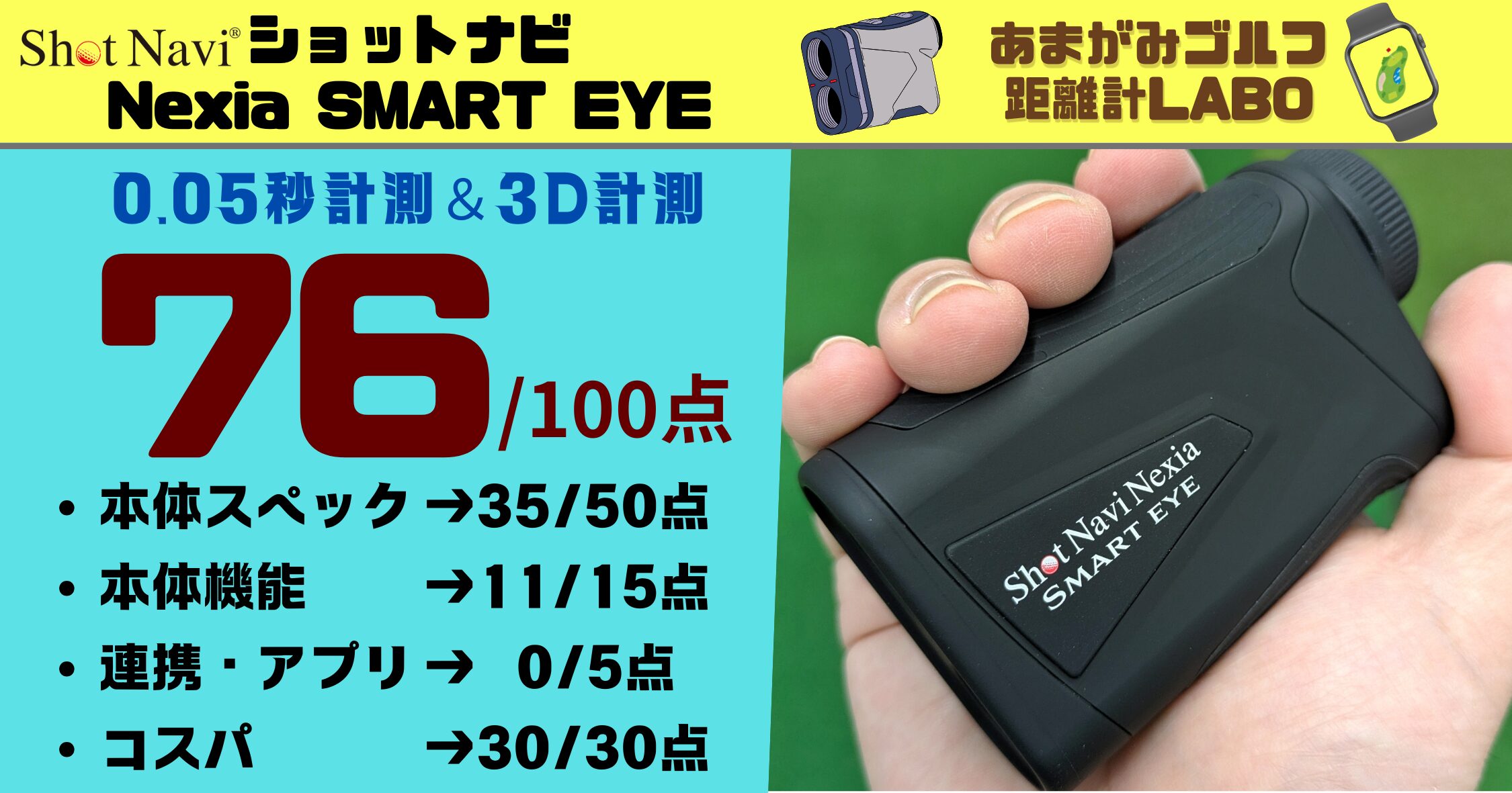 ショットナビのNexia SMART EYE(スマートアイ)の評価と商品解説｜0.05秒