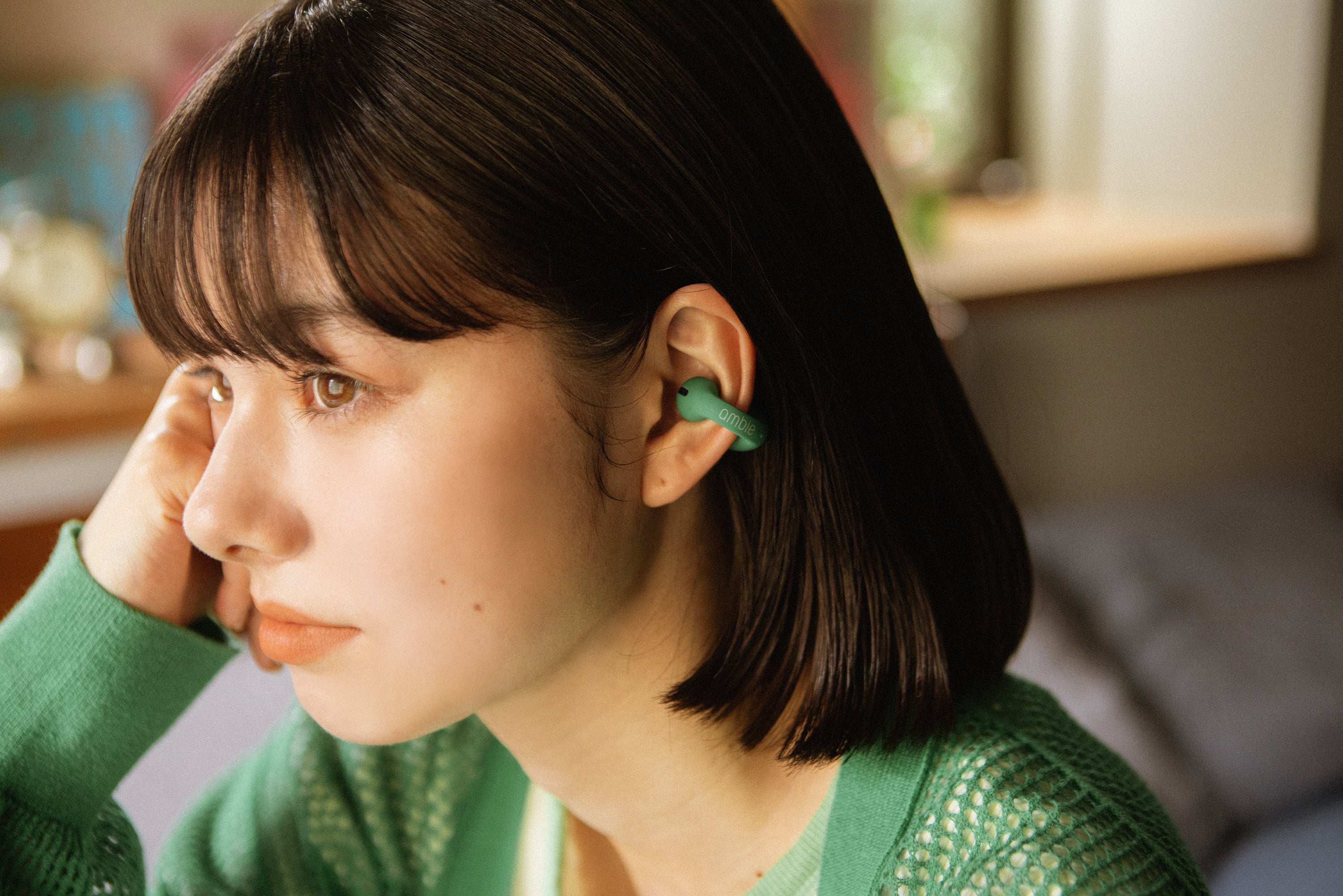 ambie sound earcuffs AM-TW02 Green × Indigo – ambie STORE