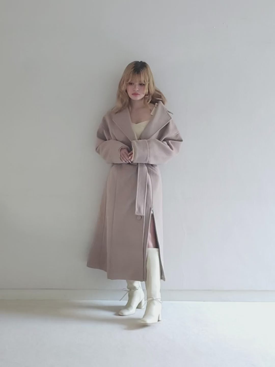 ANDMARY】Ange slit long coat