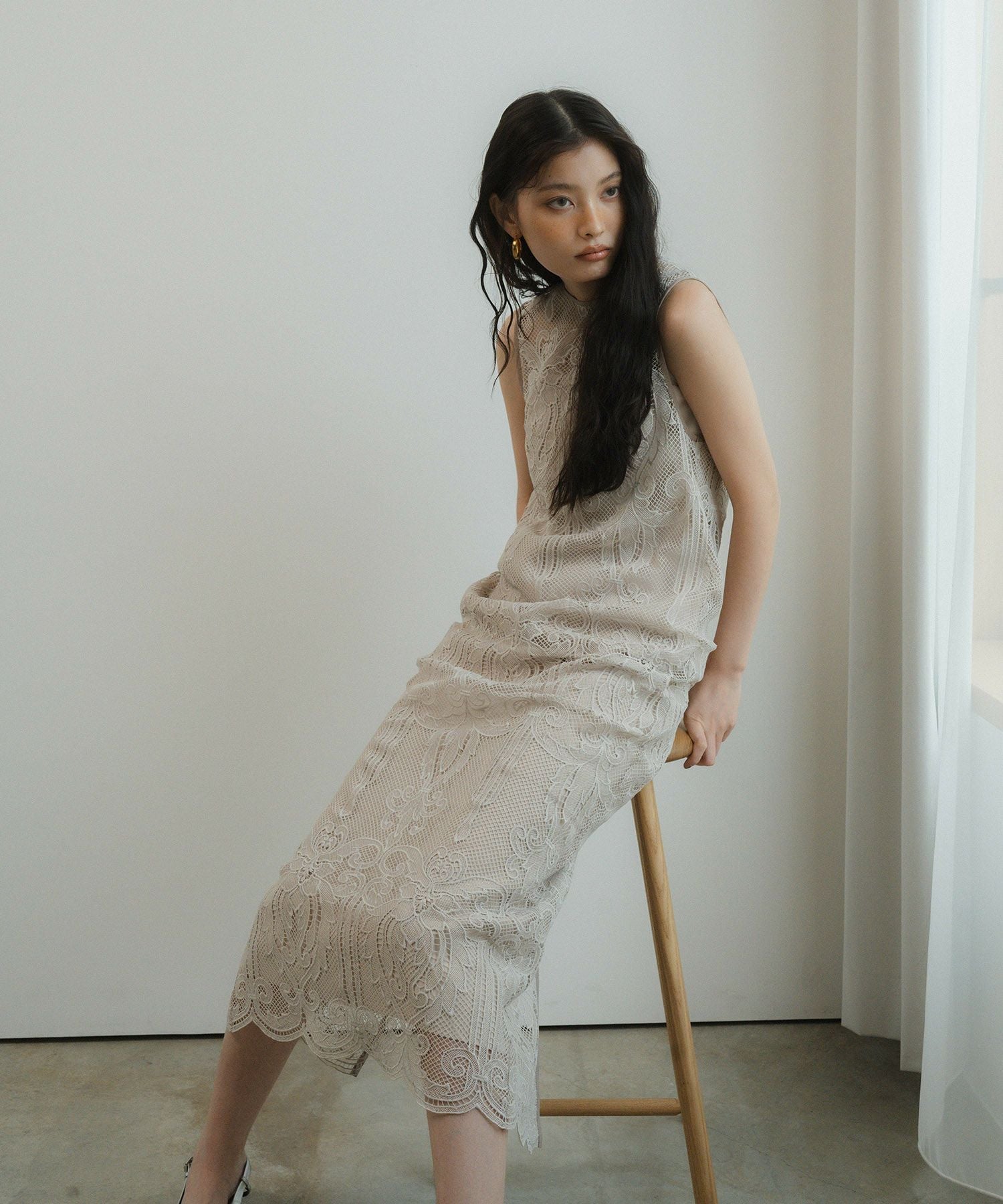 chemical lace zipper dress | ANDRESD