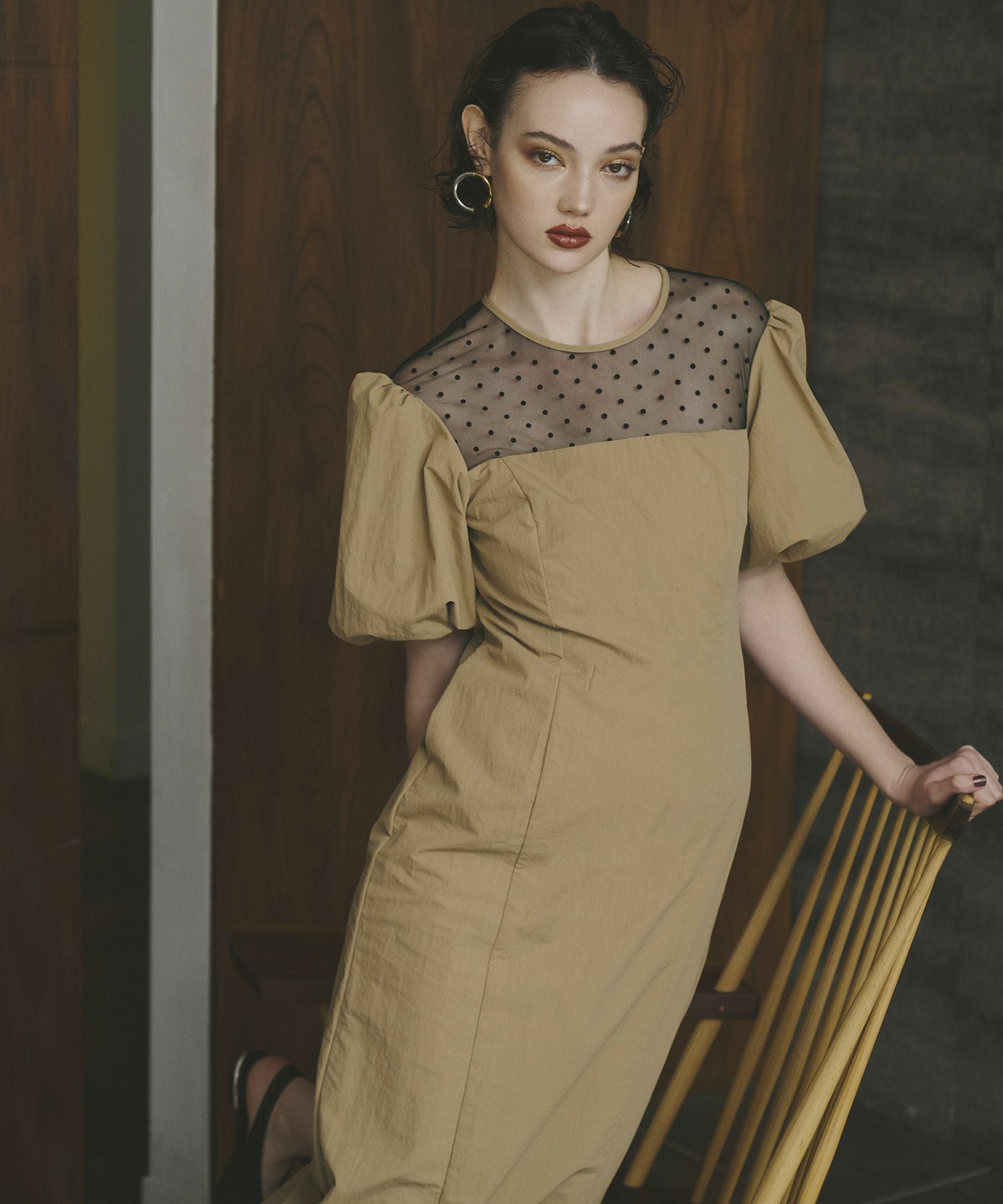 decollete dot dress | ANDRESD