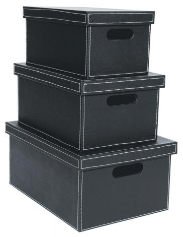 フェイクレザー ボックス（BL）L・M・S ※3個セット｜エクステリア