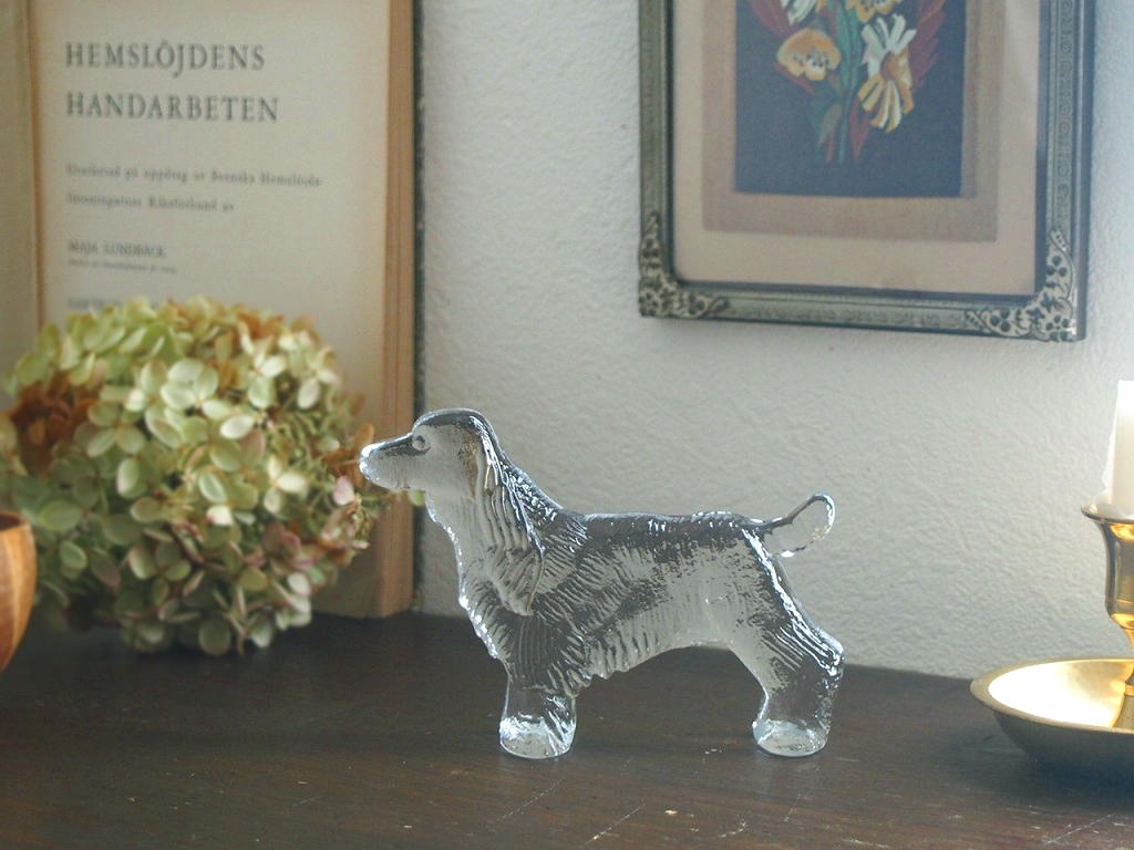 北欧ヴィンテージガラス KOSTA BODA Bertil Vallien クリスタルの犬の