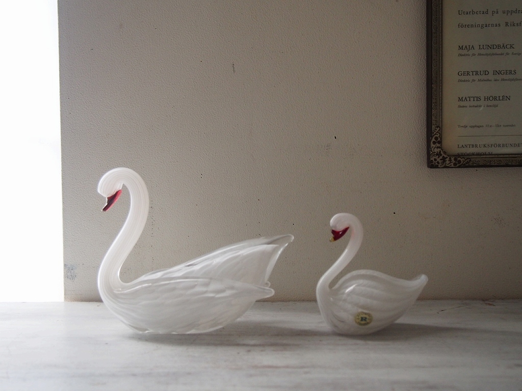 ヴィンテージ formica フォルミア社 ムラーノガラス 白鳥 イタリア製