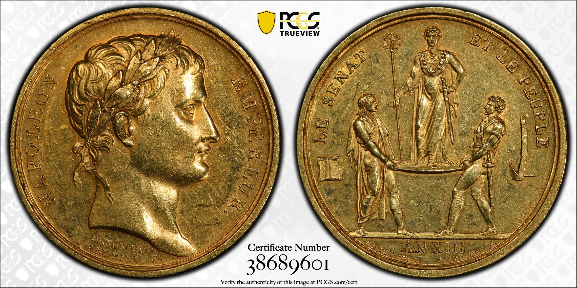 1804年ナポレオン・ボナパルト戴冠記念大型メダル【AU58