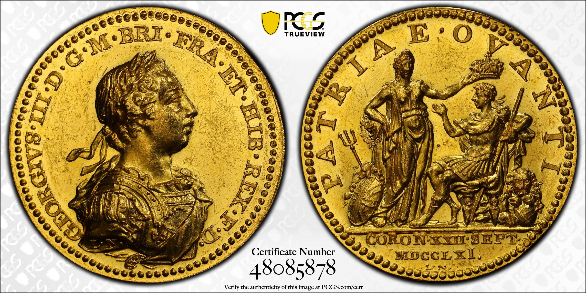 店主オススメ】1761年ジョージ3世戴冠記念メダル【MS60