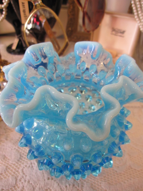 オパールセント クリスタルフラワーベース(共箱付き) オパールセント