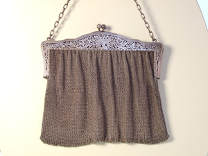 銀細工アンティークバッグ（銀製、ベルエポック）