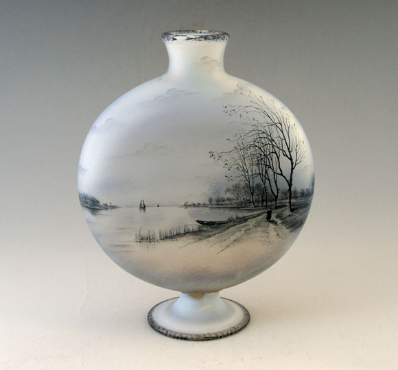 アンティークドームナンシー 木の実 色被せガラス 異色熔込花瓶 パート