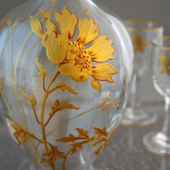 オールド・バカラ 鱗カット装飾 金彩 トレー ゴールド クロコ