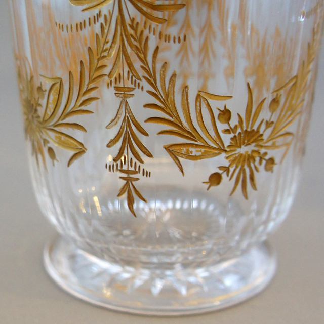 Y2590-4 オールドバカラ 金彩装飾 グラス 高さ14㎝ 豪華金彩 Y2590-4