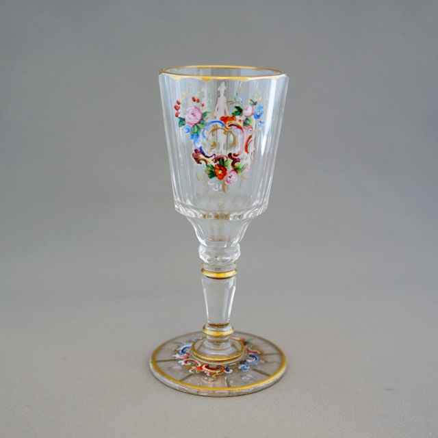 アンティーク19世紀ロブマイヤー 手描エナメル金彩 オペラ歌劇ペア