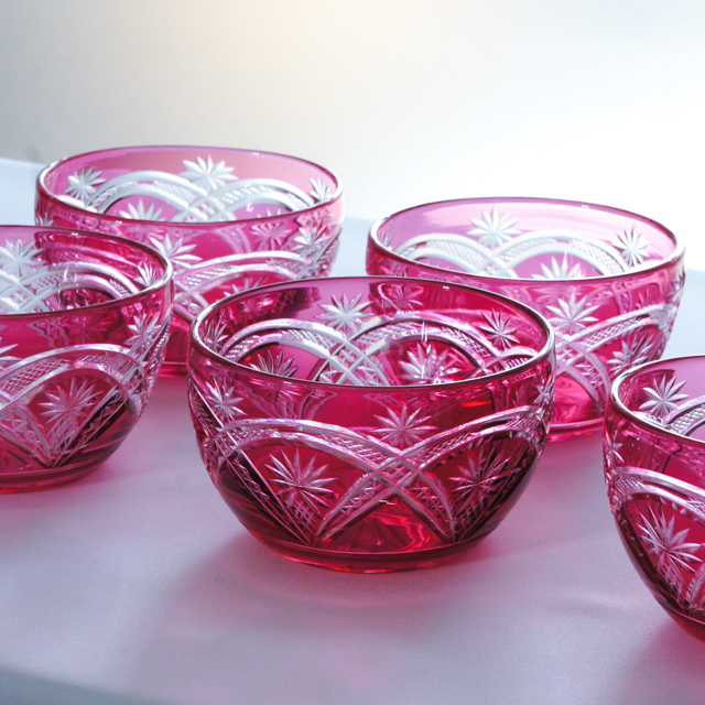 フランスアンティーク オードブルガラスプレート 4仕切 切子 フランス