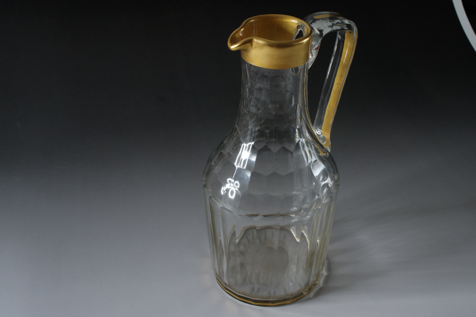 フランス「Damon × Daum 縁金彩 鱗文 水差し」《アンティックかとう》