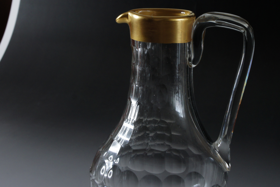 フランス「Damon × Daum 縁金彩 鱗文 水差し」《アンティックかとう》