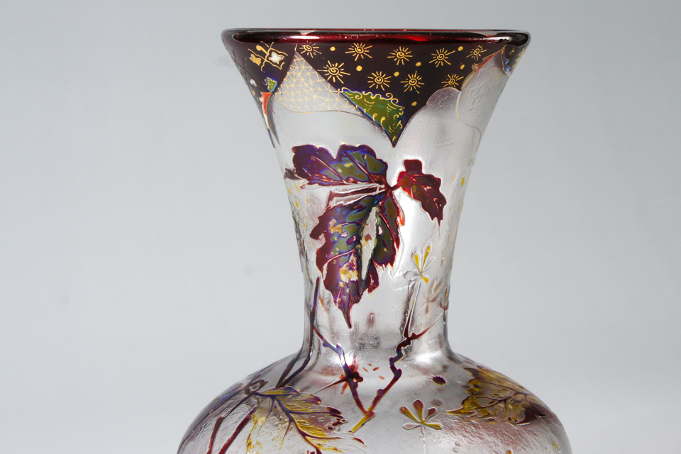 エミール・ガレ Émile Gallé『トケイソウ』花瓶 アンティーク