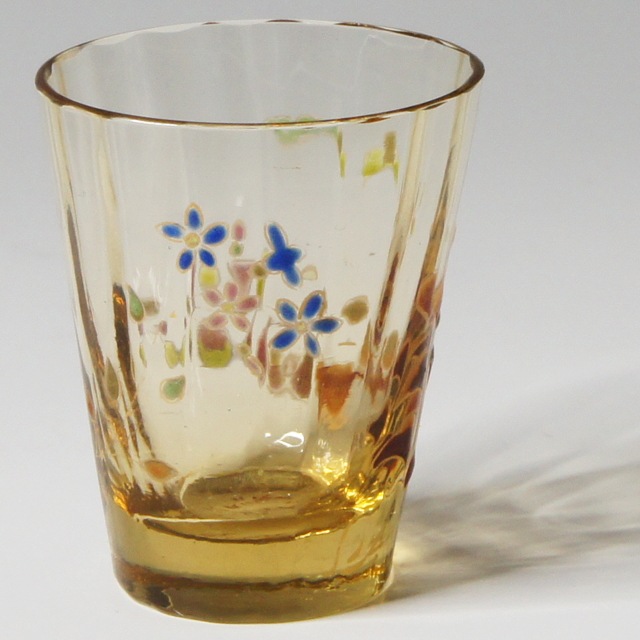 r354 エミールガレ 第一工房作 グラス 高さ10.2㎝ 鑑定書付 金彩グラス