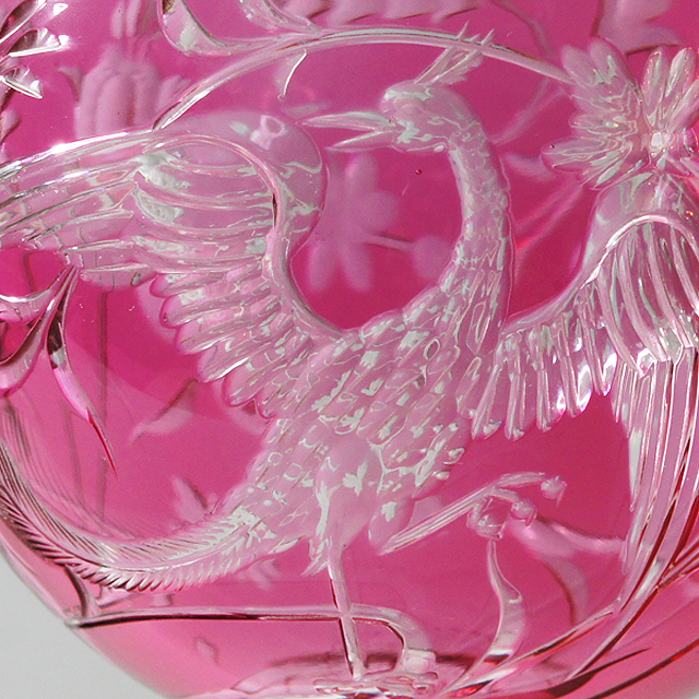 オールドバカラ「鳳凰文 ラインワイングラス」《アンティックかとう》