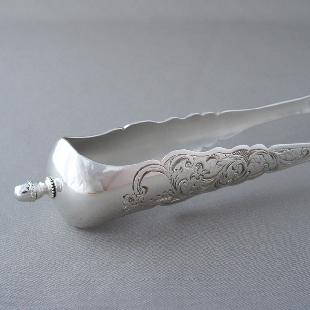A】シルバーコーティングのトング/野獣の足・フランスアンティーク