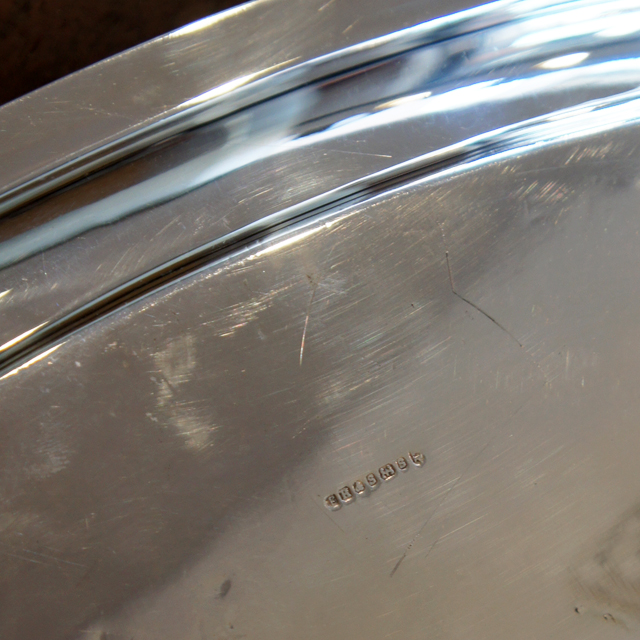 イギリス「シルバープレート 楕円型 トレー（大）幅60cm