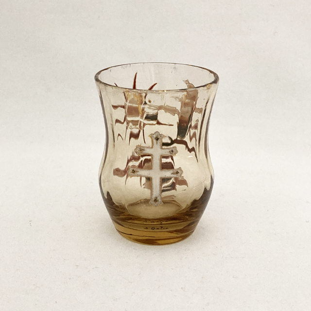 エミール・ガレ「薊にロレーヌ十字小酒杯」《アンティックかとう》