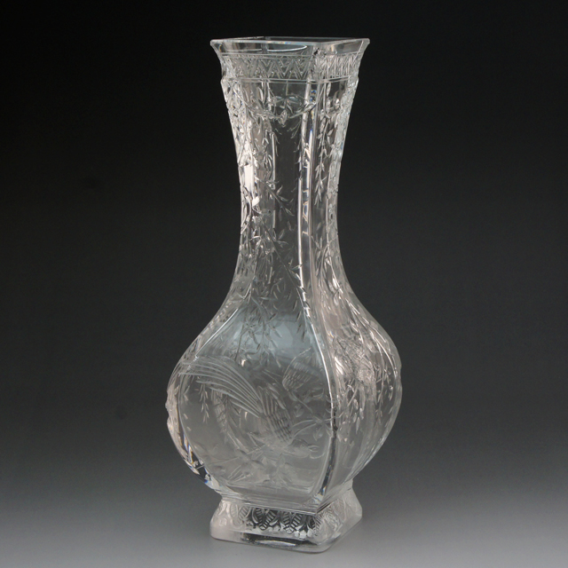 H63 オールド バカラ ジャポニズム 壷 エナメル クリスタルガラス