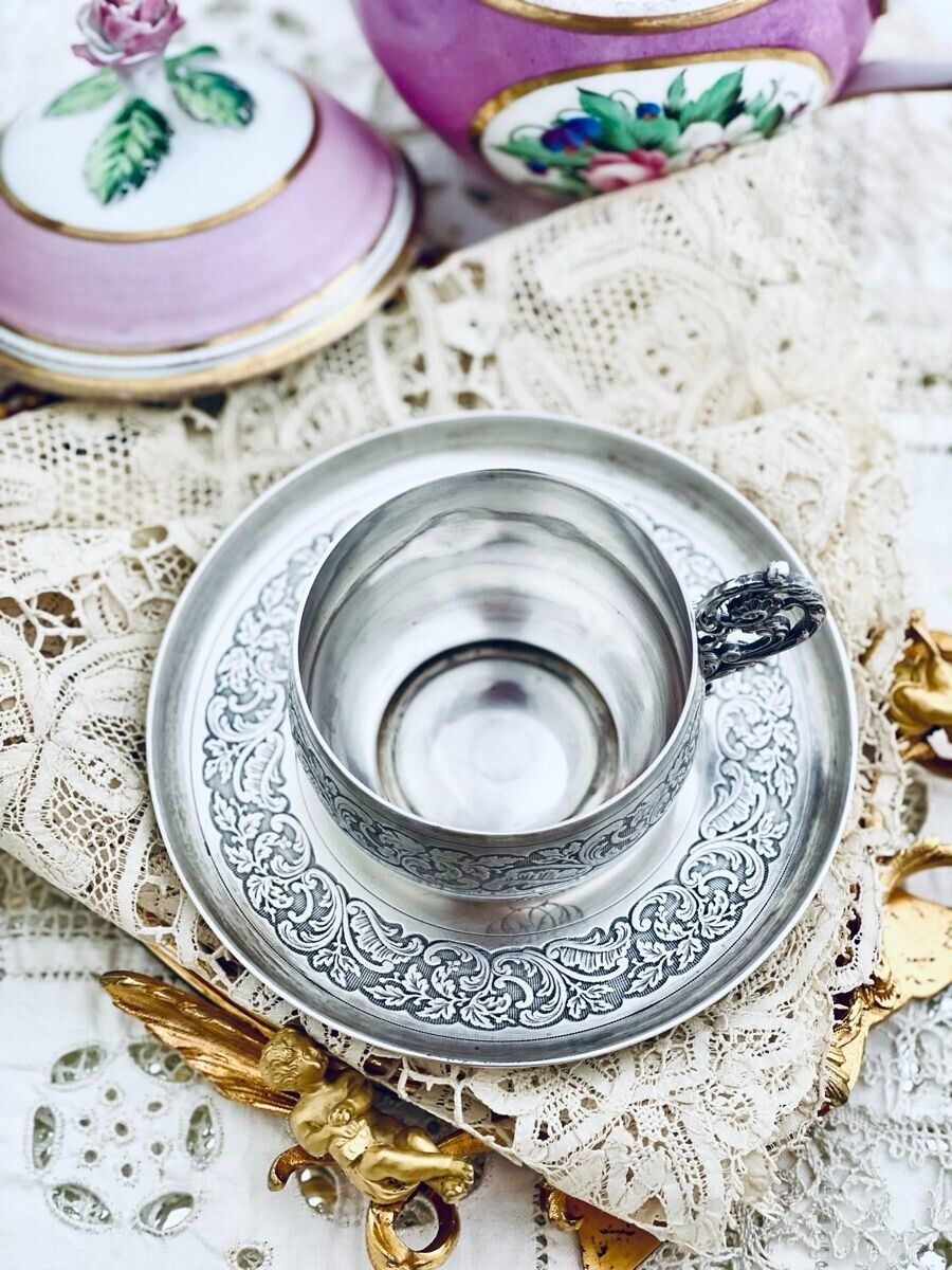 ピュイフォルカ フランス製 スターリングシルバー カップ＆ソーサー