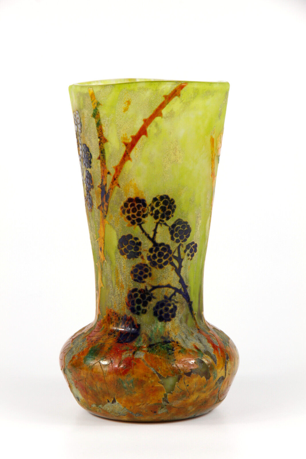 ドーム兄弟（ドームナンシー）ブラックベリーが描かれた花瓶 アール