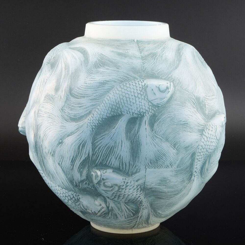 ルネ・ラリック オパールセント・ブルー＆ヴェルディグリ・ステンド