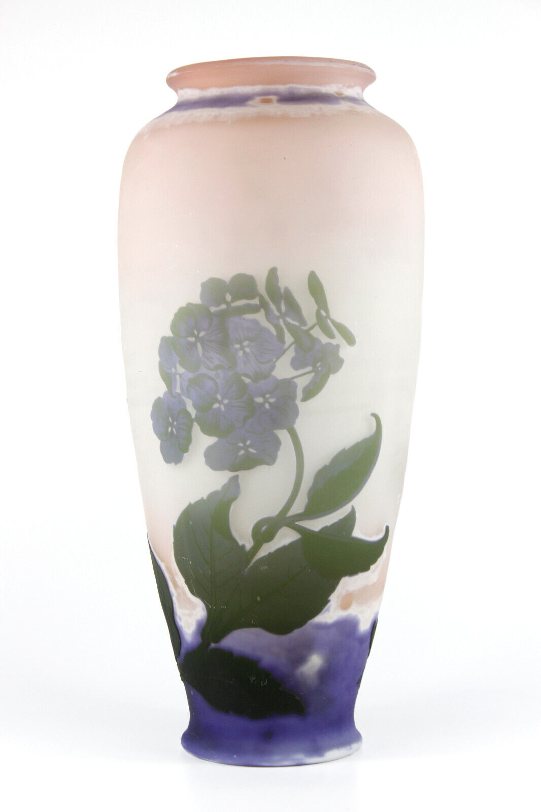 シルバーオーバーレイ 色ガラス 花瓶 アールヌーボー フラワーベース