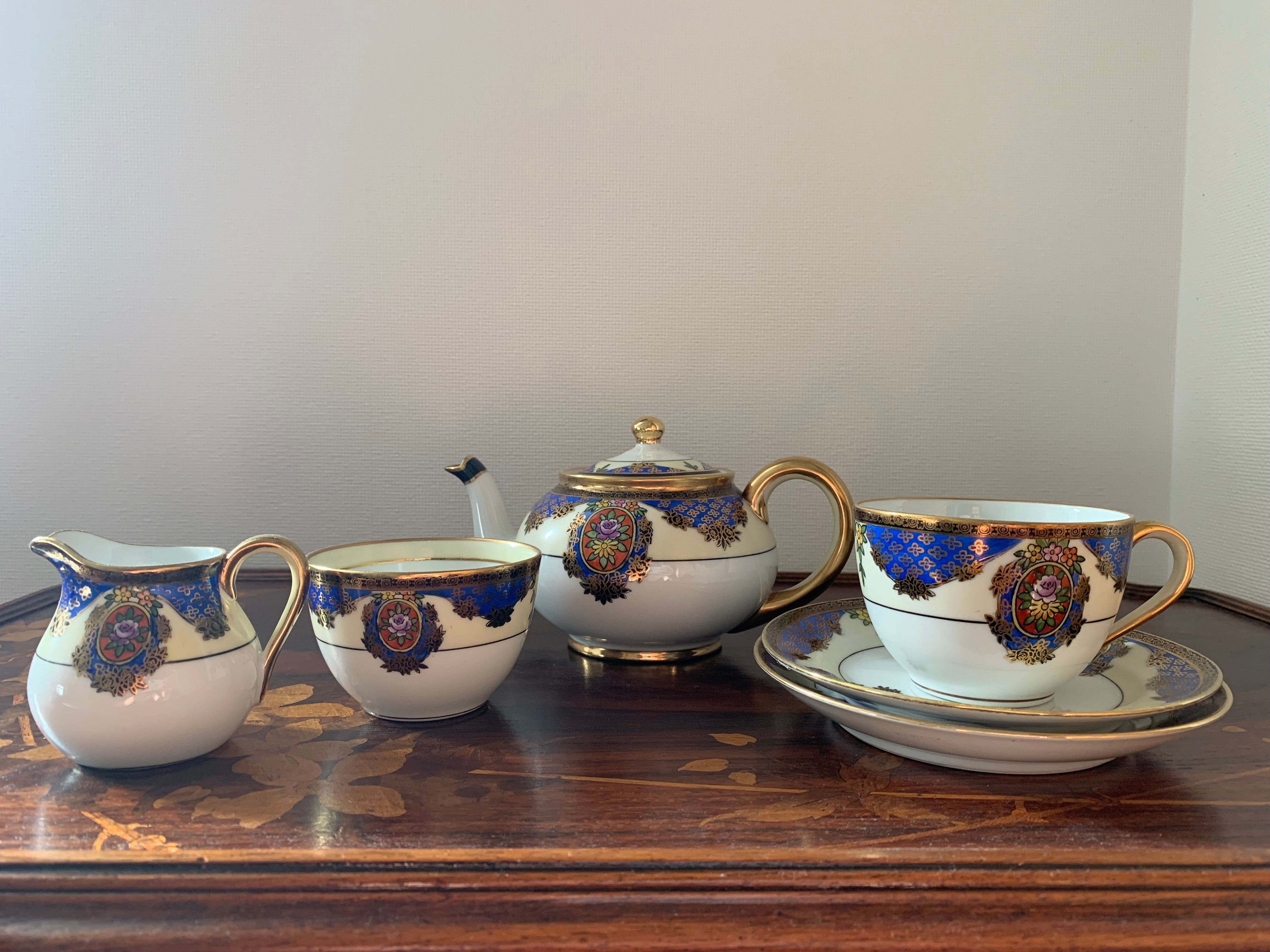 2024 セール‼超美品 アールデコ オールドノリタケ コーヒーポット 藍