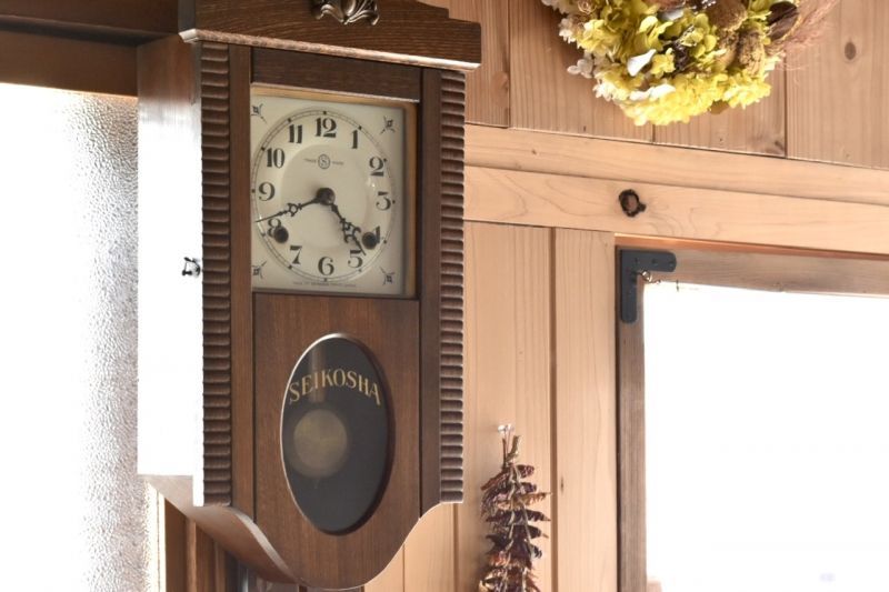 精工舎 柱時計 スリゲル ホーロー文字盤 昭和初期 セイコー seiko
