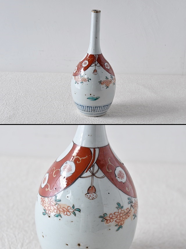 古伊万里野花図徳利