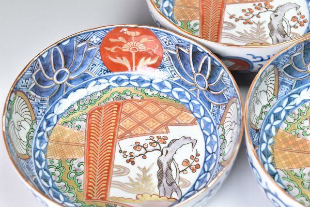 古伊万里 色絵 染錦 大膾皿 俊寛鉢 5客（内1客難あり） - 生活骨董と