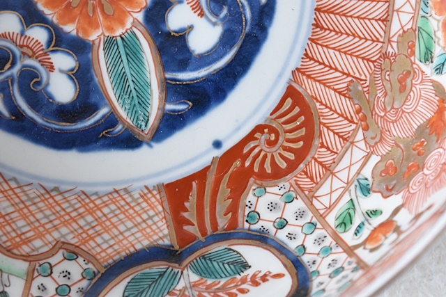 色絵 割絵 三つ丼】古伊万里 色絵割絵三つ丼】古伊万里