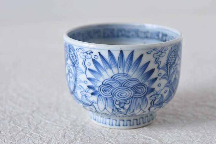 古伊万里 染付 線描き ころ茶碗 湯吞 ぐい吞み - 生活骨董と古布の