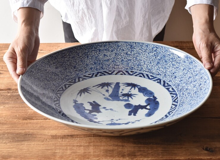 大皿 古伊万里 大皿 古伊万里 染付色絵大皿 文化遺産オンライン