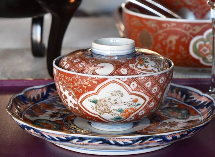 古伊万里 染付 梅図 中皿 江戸中期 藍九谷藍柿右衛門