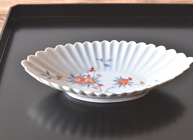 古伊万里白磁菊花深皿江戸時代染付柿右衛門金直し金継ぎアンティーク