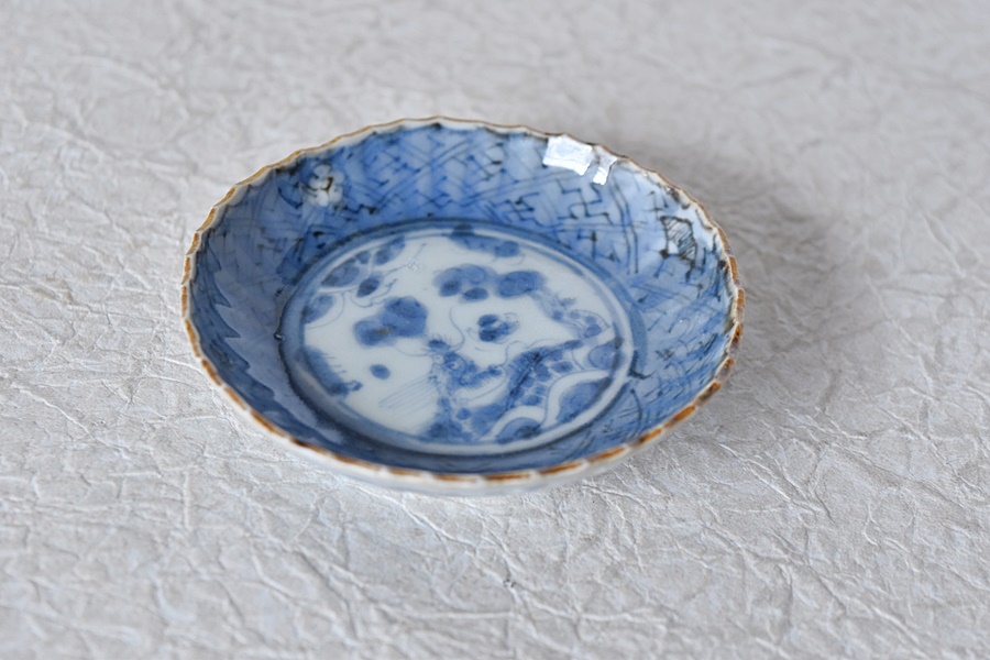 古伊万里 染付 豆皿 4個 蛤型 古伊万里 染付 豆皿 4個 蛤型