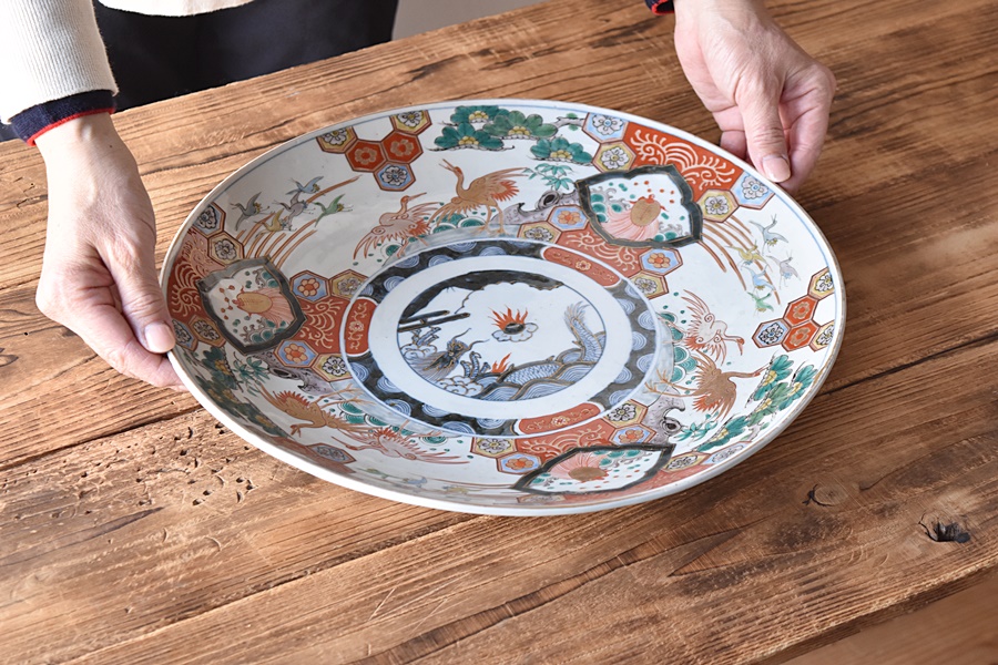 古伊万里 金襴手 松竹梅に鶴亀の図 膾皿 5客 D942AS-BNu